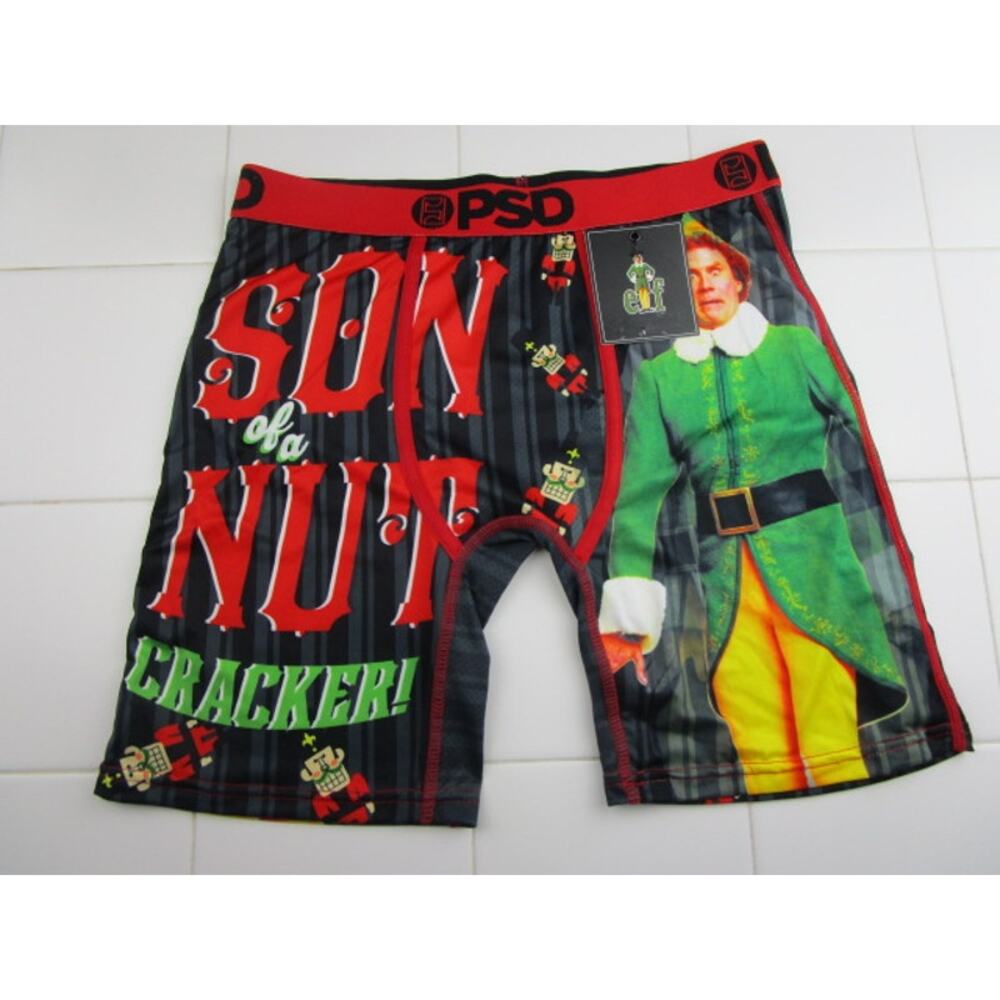 PSD Elf Son Of‎ A Nut Cracker Men's Size Medium Black Underwear Boxer Briefs